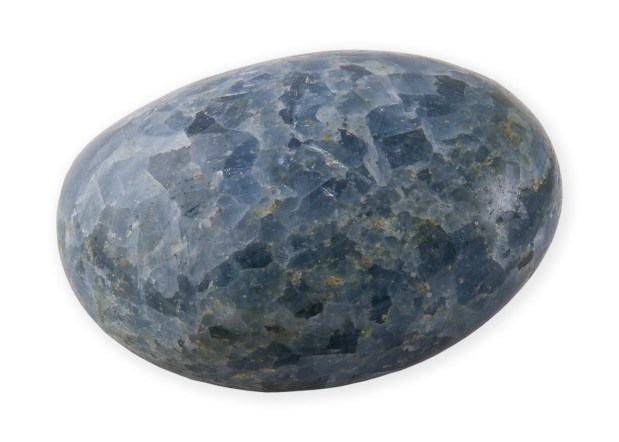 Galet de Calcite bleue, pierre du mois Juin 2015, photo Serge Briez®Capmediations2015