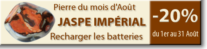 Retrouvez la pierre du mois d'août : le Jaspe Impériale sur www.cristaux-sante.com