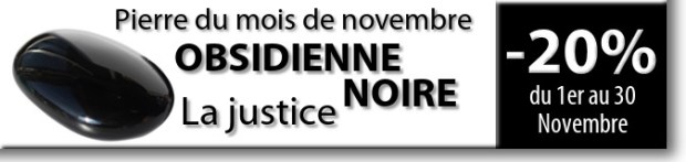 Retrouvez la pierre du mois de Novembre : l'Obsidienne Noire sur www.cristaux-sante.com