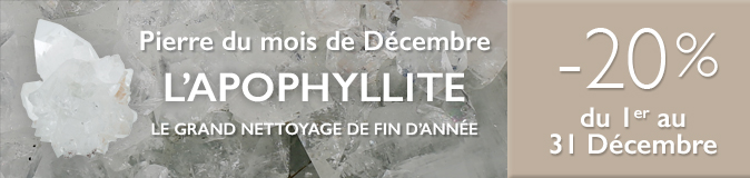 Retrouvez la pierre du mois de Décembre 2017 : l'Apophyllite sur https://www.cristaux-bien-etre.com