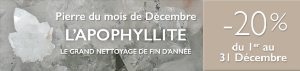 Retrouvez la pierre du mois de Décembre 2017 : l'Apophyllite sur https://www.cristaux-bien-etre.com