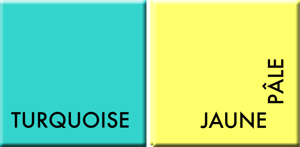 TURQUOISE-JAUNE PÂLE, couleurs du jour du 1er au 5 Mai