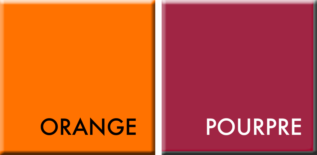 ORANGE-POURPRE COULEURS DU JOUR DU 6 AU 11 MAI