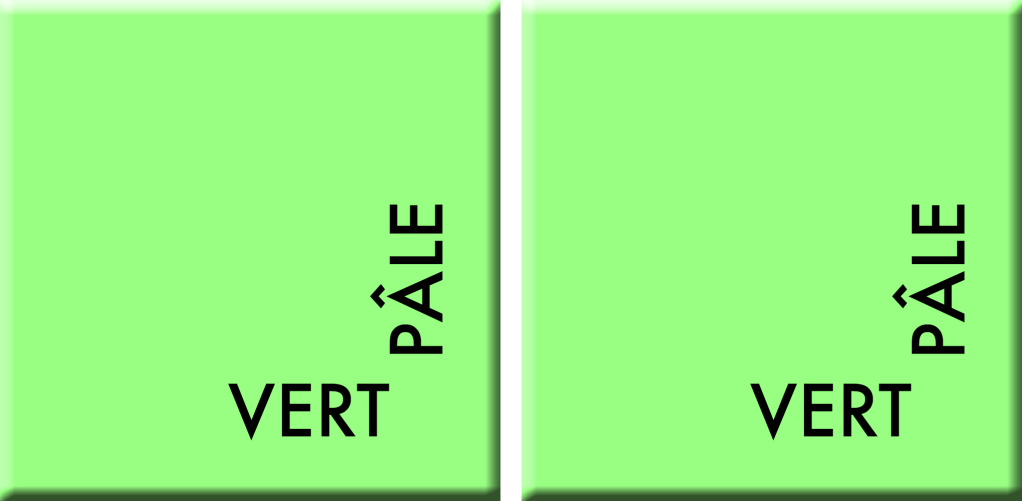 VERT PÂLE/VERT PÂLE, couleurs du jour du 16 au 21 juin