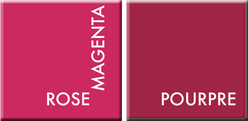 Rose magenta/pourpre, couleurs du jour du 27 juin au 2 juillet