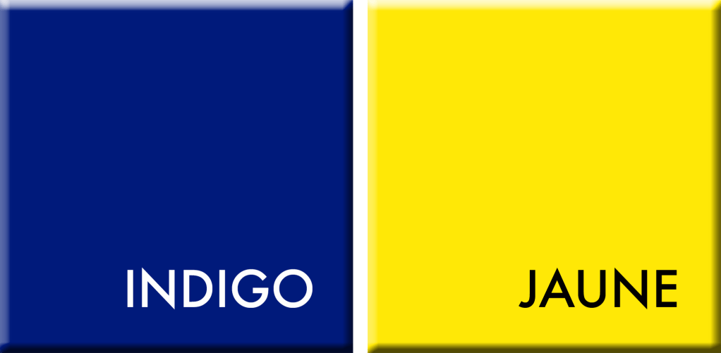 INDIGO-JAUNE,COULEURS DU JOUR DU 18 AU 23 JUILLET