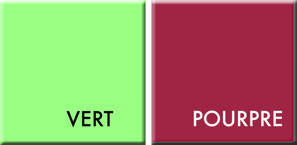 Vert-Pourpre, couleurs du jour du 18 au 22 novembre